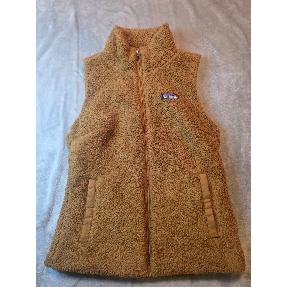Patagonia Los Gatos Fleece Vest Women Medium Brown Full Zip High Pile